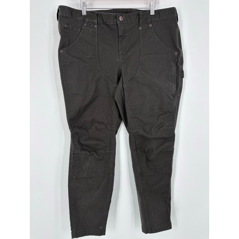 Duluth Trading Fortiflex Fire Hose Skinny Leg Pants Womens 18 Olive Work *FLAWS